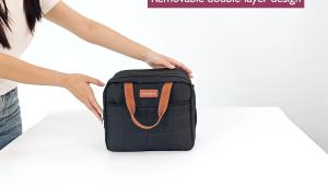 Detachable Breast Pump Bag with Ice Pack Double Layer Portable Breast Milk Cooler Travel Bag Compatible for Wearable Breast Pump