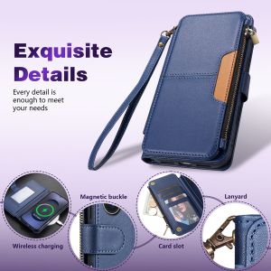 Wallet Multi-card Slot Zipper Kickstand Magnetic Flip Leather Case For Samsung Galaxy S26 Ultra S25 FE S24 Plus S23 S22 S21 S20