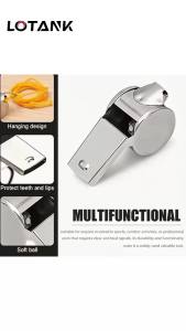 Metal Sports Referee Whistle With Black Lanyard Portable Stainless Steel Coach Whistle For Football Basketball Training Outdoor