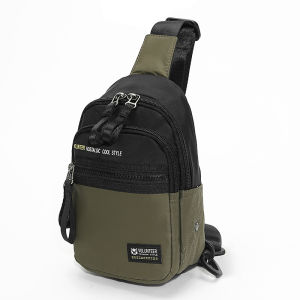 VOLUNTEER | Mens Summer Crossbody Bag Oxford Cloth Outdoor Phone Bag Large Capacity Single Shoulder Bag Casual Style Zipper Closure Pure Color