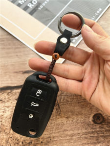 Key Chain Cowhide Car Keychain Simple Keyring Rope Leather Cord for Keys Anti-lost Accessories Retro Keycord Couple Lanyard