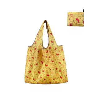 Portable Bear Winnie Environmental Protection Shopping Bag Oxford Cloth Lightweight Foldable Single Shoulder Waterproof Pocket