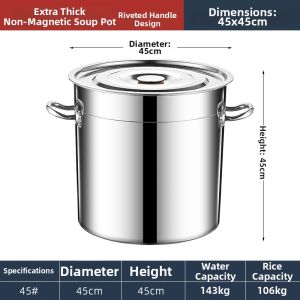 LIANMEI | Food-Grade 304 Stainless Steel Large Capacity Stew Pot with Composite Base