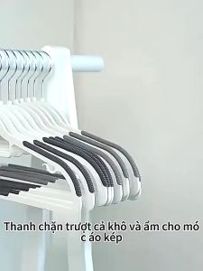 Combo 10 móc treo quần áo chống trượt đa năng không cong vênh và biến dạng chất liệu nhựa ABS cao cấp xoay 360 độ