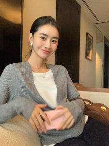 เสื้อยืดคอกลมแขนยาวถักหลวมๆ สำหรับผู้หญิง ฤดูใบไม้ร่วง/ฤดูหนาว ทรงหลวมๆ ลำลอง ผ้าผสมโพลีเอสเตอร์ ไนลอน โพลีอะซิเตท