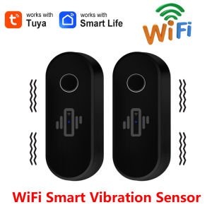Tuya WiFi Vibration Sensor Door Window Glass Broken Smart Home Security Anti-theft Detection Smart Life APP Real-Time Alert