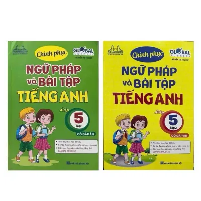 Sách - Chinh phục ngữ pháp và bài tập Tiếng Anh lớp 5 (Combo 2 tập)