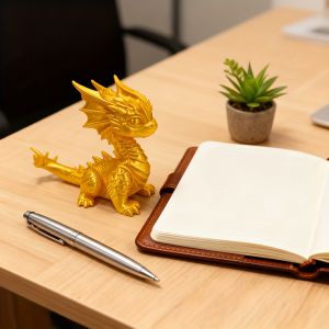 Mini Golden Dragon Decoration Cute Desktop Figurine Creative Collectible Prosperity Gift Plastic Desktop Decorations