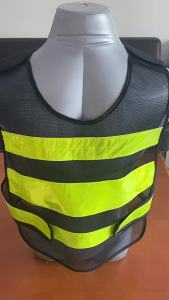 Night Safety High Visibility Reflective Strip Vest Workwear Waistcoat Jacket Night Traffic Road Cycling Breathable Mesh Vest Top
