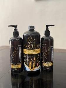 Asia Protein Straight-bond Set - Protein Straightening Bonding Agent - 99% Treatment - Hair Care for Bleached damage Colored Dry Hair - Daily Moisture and Smooth Shine -