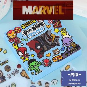 Set Stiker Karakter Superhero Marvel Waterproof PVC - 100 pcs Warna Cerah