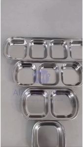 Wadah Tempat Bumbu Kecap & Sambal Piring Kecil Saus Kondimen Korea Sekat Stainless 304 Food Grade