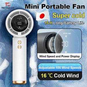 Mini Fan Rechargeable Fan Portable Fan Handheld Fan 100 Levels Super Strong Wind Fast Cooling High Speed Silent Electric Fan With Power Bank Long Battery Life USB RechargeTurbo Handy Fan Small Pocket Fan Suitable For Students Office Worker Outdoor Sports
