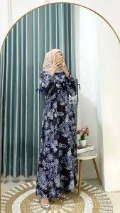 Gamis Rayon Terbaru 2024 Bahan Diamond Busui Kancing Depan Elegan Simple Mewah