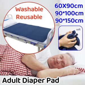 Adult Diaper Pad 3 Sizes Washable Waterproof Incontinence Bed Pad Absorbent Sheets Underpad