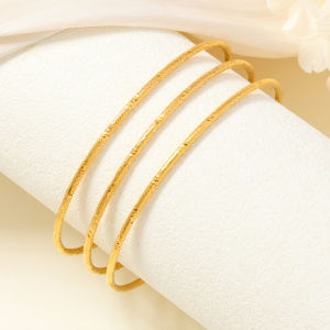 3ps Golden Frosted Bracelet Women Hand Loop Bangle Fashion Wedding Accessory