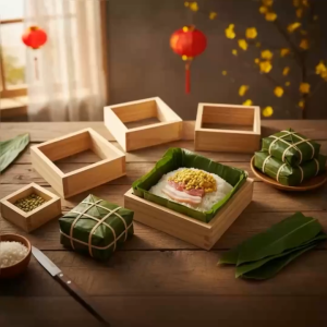 Bộ 3 Khuôn Gói Bánh Chưng Gỗ Tự Nhiên Siêu Tiện Lợi - Khuôn Bánh Chưng Vuông Đủ Kích Thước Chống Mối Mọt Decor Nhà Bếp