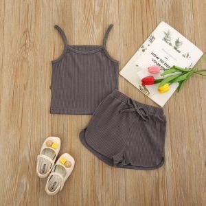 ALISA - SET ANAK LUCIANA RIB / SETELAN SINGLET BALITA POLOS CELANA PENDEK