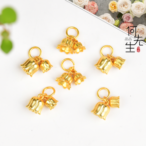 สร้อยข้อมือคริสตัล DIY พร้อมจี้ดอกไม้ปีกผีเสื้อสองแหวน โซ่ร้อยมือสำหรับผู้หญิง สไตล์เรโทร เครื่องประดับแฟชั่นใหม่