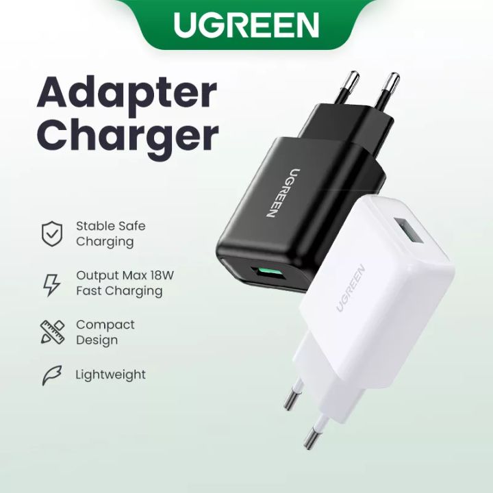 Ugreen Adapter Fast Charger 18W Charger Dinding Kepala Adaptor