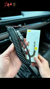 Cáp Xạc Lò Xo Sạc Siêu Nhanh 240W 4 Trong 1 Trên Xe Ô Tô - Carplay - Carlife Lightning TYPE-C