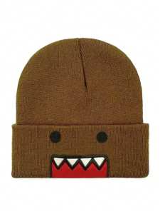 Domo Kun Cartoon Embroidered Knitted Hat Autumn Winter Outdoor Warm Windproof Hip Hop Casual Trendy Style for Men Women