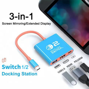 Cổng Kết Nối Đa Năng 3 Trong 1 USB C Hub 4K 60Hz Với HDMI Sạc PD100W Type C Sang USB-C 3.0 Dành Cho MacBook Nintendo Switch 2/Switch/OLED