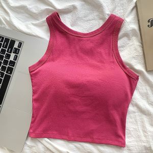 เสื้อกั๊กกีฬาแขนกุดสีดำ สำหรับผู้หญิงในช่วงฤดูร้อน เสื้อชั้นในแบบเกาะอก ดีไซน์เซ็กซี่ ไม่มีแขน ใส่ได้ทั้งภายในและภายนอก