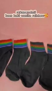 DRKS70 Kaos Kaki Wanita Retro Rainbow Kaos Kaki Fashion