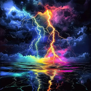 Colorful lightning special pattern DIY diamond painting kit frameless full diamond art multiple sizes to choose from