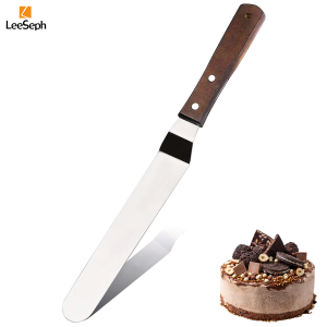 Icing Spatula Stainless Steel Offset Cake Spatula with Wood Handle Cake Decorating Spatula for Icing Cakes Cheese Pizzas