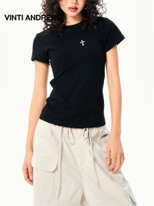 Versatile Pure Color Straight Shoulder Slim Fitting T-Shirt