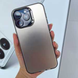 Apple 15Promax Phone Case Electroplated Frame Frosted Anti-fall Protection Simple Personality Creative Silicone Protective Cover
