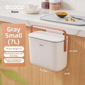 ecoco | Covered Kitchen Waste Bin Wall Mounted