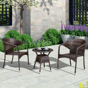 ZIYE | Woven Rattan Modern Outdoor Furniture Set 3-Piece