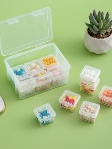 Japanese Medicine Box Packing Portable Small Size Portable Mini Storage Box Large Capacity 7 Days Morning Middle and Night Tablet Box