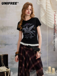 Unifree | Pegasus Print Ruffle Collage Color Contrast American Tee