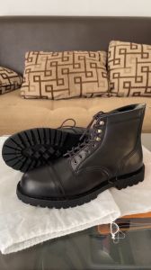 Sepatu Kulit Pria Cap Toe Boots - Luthor Black