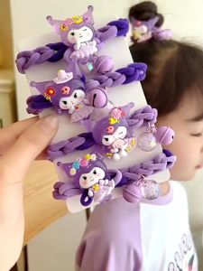 Cột tóc thắt bím màu tím đính thú tím vải dày dặn dễ thương thời trang CT22