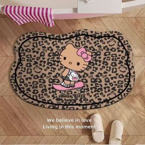 Bathroom Mat Leopard Print KT Cat Silicone Dinosaur Cartoon Bathroom Carpet Absorbent Non Slip Quick Dry Toilet Entrance Bedroom Rug
