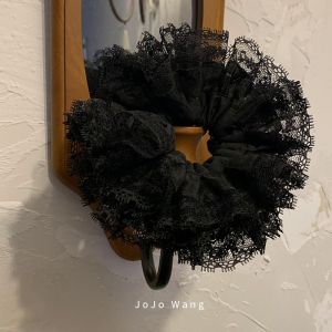 Elegant Double Layer White Lace Hair Ties for Women Original Design Silk Satin Hair Bands Fashionable Hair Accessories