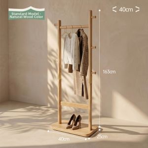 ZHUSHANXIA | Moveable Wooden Garment Rack