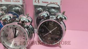 Jam Weker Alarm Bunyi Kring Besar Tinggi Jam Meja Dekorasi Rumah Besi