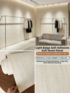 Self-adhesive 3D Soft Travertine Marble Waterproof Durable Wall Stickers
