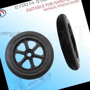 12 1/2x2 1/4 Solid Wheel Wheelchair Parts Rear Wheel 12 Inch PU Tire Inflation Free Wheel Manual Wheelchair Rear Wheel
