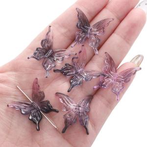 20 ชิ้น Clear AB อะคริลิคที่มีสีสันผีเสื้อลูกปัดหลวม Spacer ลูกปัดสําหรับงานฝีมือ DIY สร้อยคอสร้อยข้อมือเครื่องประดับทําอุปกรณ์