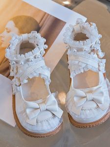 Girl Lolita Shoes 2023 Spring and Autumn Kids Girl Children Lolita Princess Leather Shoes Baby Flats