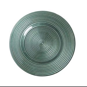 Jade Green Sombrero Patterned Glass Plate