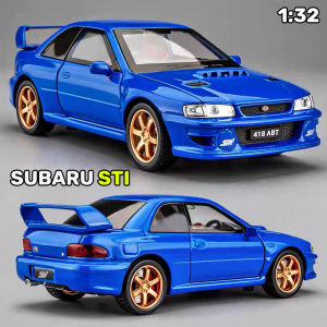 【RUM】1:32 Scale Subaru STI Alloy Car Model Light & Sound Effect Diecast Car Toys for Boys Birthday Gift Kids Toys Car Collection