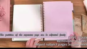 Extra Large Hardcover Spiral Notebook - with Removable Dividers & Tabs 300 Pages Faux Leather CoverFor SchoolOfficePlanner